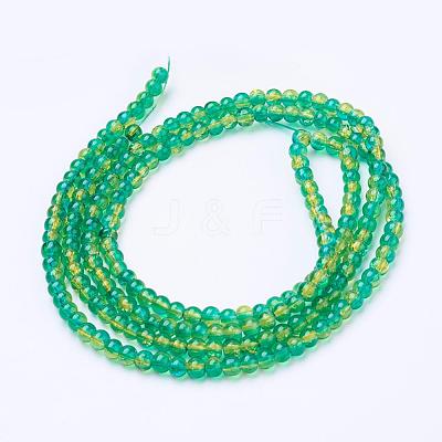 Spray Painted Crackle Glass Beads Strands CCG-Q002-4mm-07-1