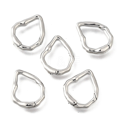 Brass Irregularity Spring Gate Rings KK-U072-43A-P-1