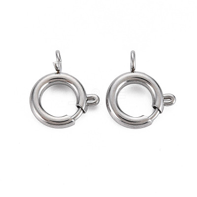 Non-Tarnish 304 Stainless Steel Spring Ring Clasps STAS-N095-049P-1