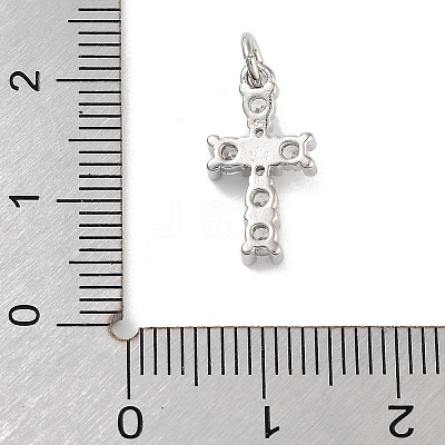 Rack Plating Brass Clear Cubic Zirconia Pendants KK-M293-13P-1