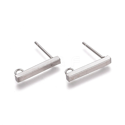 Non-Tarnish 304 Stainless Steel Stud Earring Findings X-STAS-E482-03C-P-1