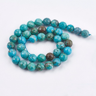 Dyed & Heated Natural Magnesite Beads Strands TURQ-F010-11-6mm-1