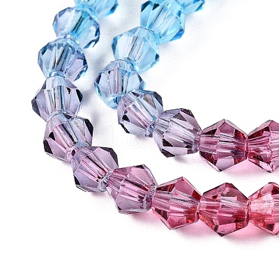 Gradient Color Baking Paint Glass Bead Strands DGLA-A039-T4mm-A017-1