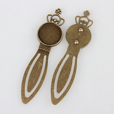 Iron Bookmark Cabochon Settings X-PALLOY-N0084-27AB-NF-1