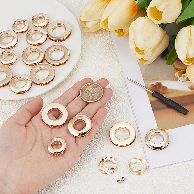 18Pcs 3 Styles Alloy Grommet Eyelet Findings FIND-CL0002-21KCG-1