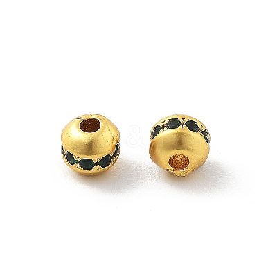 Brass Micro Pave Cubic Zirconia Beads LS-KK-R216-08G-03-1