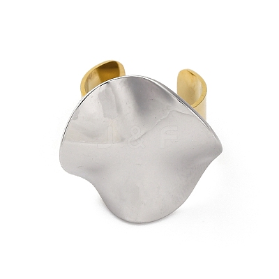 304 Stainless Steel Open Cuff Rings RJEW-K258-08GP-04-1