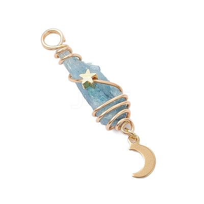 3Pcs 3 Styles Electroplated Natural Quartz Crystal Nuggets Copper Wire Wrapped Pendants PALLOY-JF03127-1