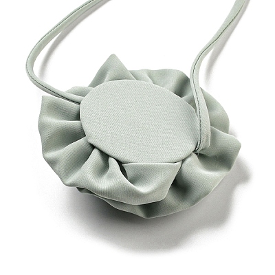 Fabric Rose Tie Choker Necklaces for Women NJEW-Z022-01K-1