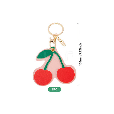 1Pc PU Leather Alloy Keychains KEYC-TA0001-44-1