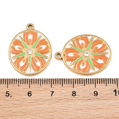304 Stainless Steel & Enamel Pendants RB-CBA5A59-03G-03-1