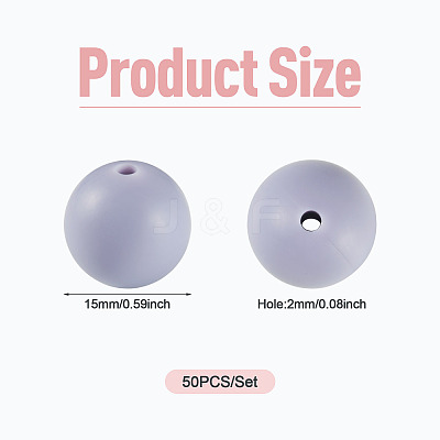 50Pcs Food Grade Eco-Friendly Silicone Beads SIL-TADJ0001-03A-1