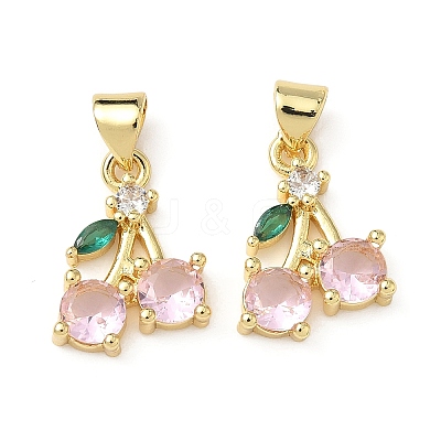 Brass Micro Pave Cubic Zirconia Pendants KK-L243-01G-05-1