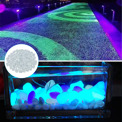 1 Set Resin Luminous Glow in the Dark Pebbles Stone DJEW-CN0001-40C-1