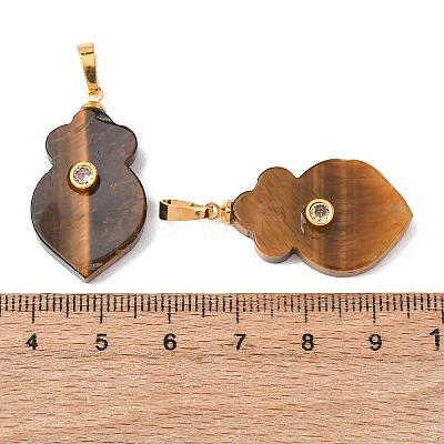 Natural Tiger Eye Pendants G-P628-05G-02-1