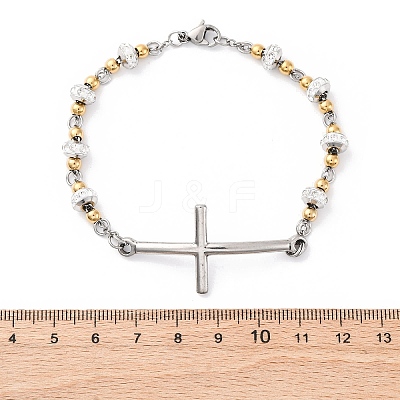 201 Stainless Steel Link Chain Bracelets BJEW-A032-02GP-02-1