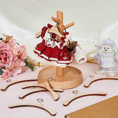 12Pcs Wood Doll Hangers DIY-FH0006-63B-1