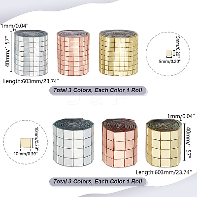 6 Sheets 6 Styles Self Adhesive Glass Cabochons MOSA-GA0001-02-1