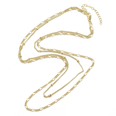 Brass Double Layer Necklaces NJEW-D302-53G-1