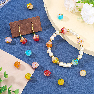 30Pcs 5 Colors Handmade Lampwork Beads LAMP-TA0001-51-1