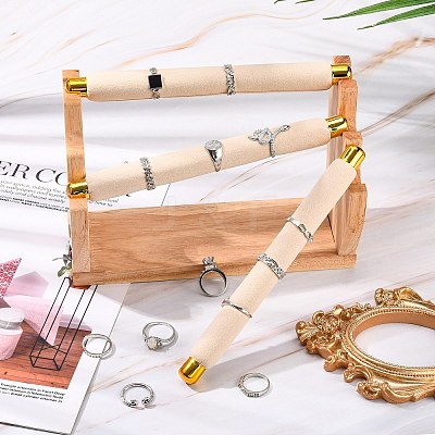 Wood Finger Ring Display Stands NDIS-F003-04B-1