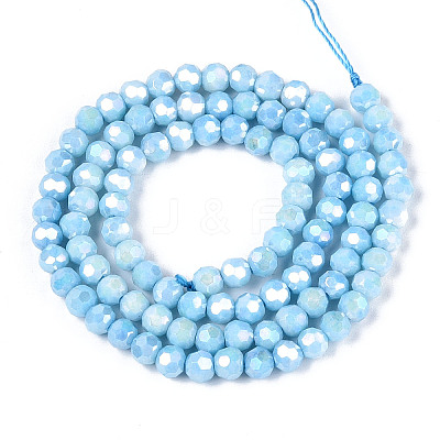 Anti-Tarnish Electroplate Glass Beads Strands EGLA-T021-4mm-15-10-1