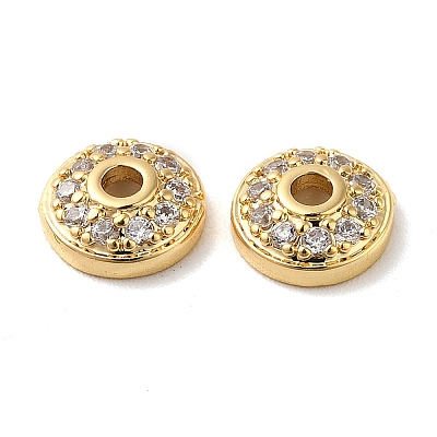 Brass Micro Pave Cubic Zirconia Bead Cone KK-E068-VF847-2-1