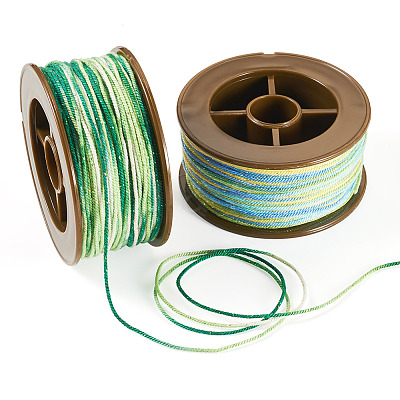 2 Rolls 2 Colors Segment Dyed Round Polyester Twisted Cords OCOR-TA0003-59A-1