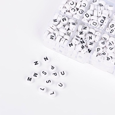 1 Box Letter Acrylic Beads SACR-X0012-B-1