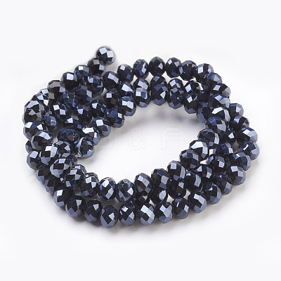 Electroplate Glass Beads Strands GLAA-K027-FP-A01-1