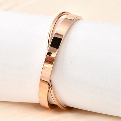 304 Stainless Steel Bangles BJEW-V004-01RG-1