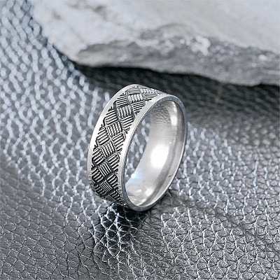 201 Stainless Steel Cross Pattern Finger Rings for Men FS-WGDD078-12-1