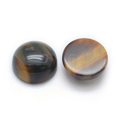 Natural Tiger Eye Cabochons G-P393-R12-10mm-1