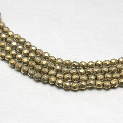 Natural Pyrite Beads Strands X-G-J002-19-1