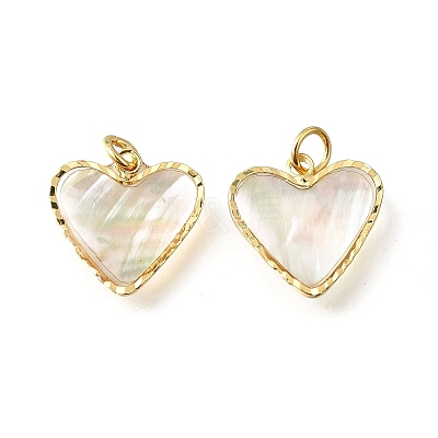 Natural White Shell & Epoxy Resin Charms KK-E794-02G-04-1