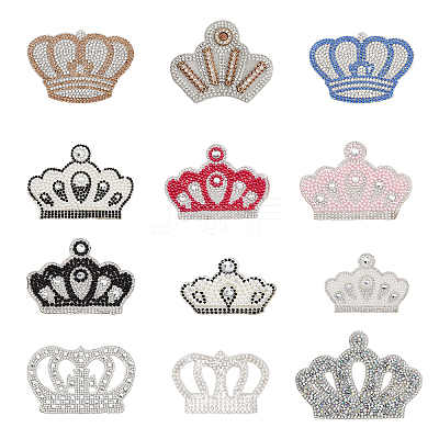 13Pcs 13 Style Crown Shape Hotfix Rhinestone DIY-CA0005-48-1
