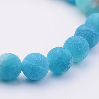 Natural Weathered Agate(Dyed) Stretch Beads Bracelets BJEW-JB02513-04-1