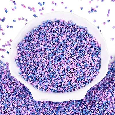 Opaque Picasso Cylinder Glass Beads SEED-Q039-06A-06-1