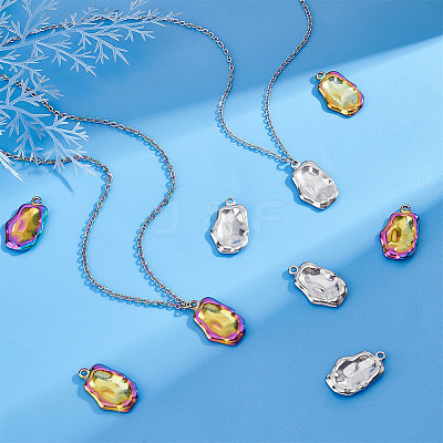 12Pcs 2 Colors 304 Stainless Steel Pendants STAS-UN0039-62-1