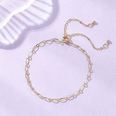 Brass Cable & Figaro Chain Slider Bracelets for Women BJEW-JB13156-1