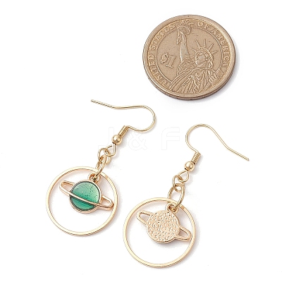 304 Stainless Steel with Alloy Enamel Dangle Earrings EJEW-JE06028-1