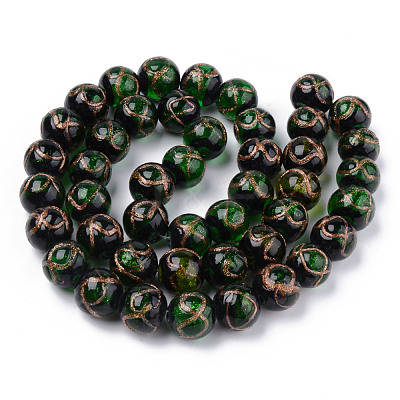 Handmade Gold Sand Lampwork Beads LAMP-S194-007A-05-1