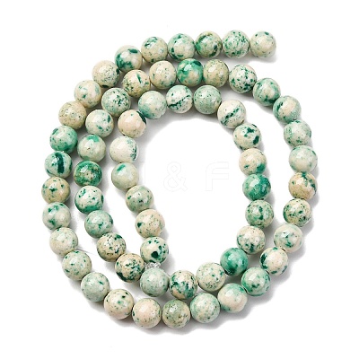 Natural Dyed Marble Beads Strands G-P593-6mm-01-1
