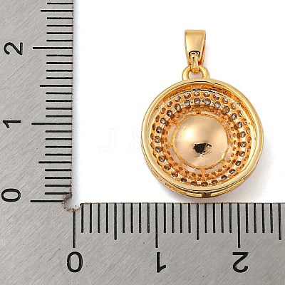 Brass Micro Pave Clear Cubic Zirconia Pendants KK-N254-118G-01-1