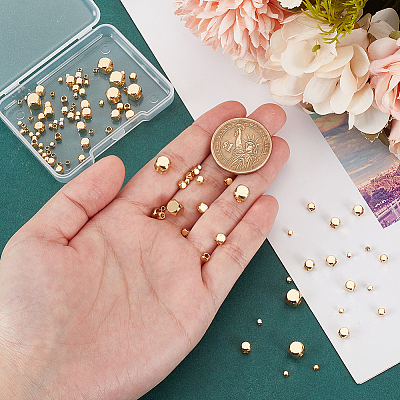 120Pcs 4 Sizes Brass Beads KK-PH0006-51-1
