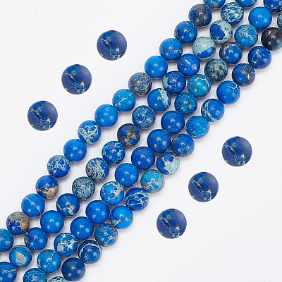 2 Strands Natural Imperial Jasper Beads Strands G-AR0005-44B-1