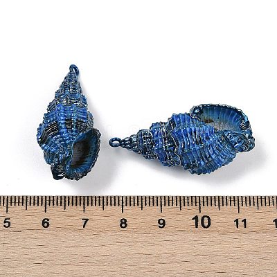 Spray Painted Natural Spiral Shell Pendants SHEL-K006-50A-1