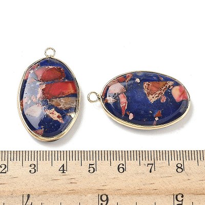 Dyed Synthetic Imperial Jasper Pendants G-D337-03E-G-1