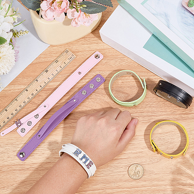 6Pcs 6 Colors PU Leather Cord Bracelets BJEW-CL0001-33-1