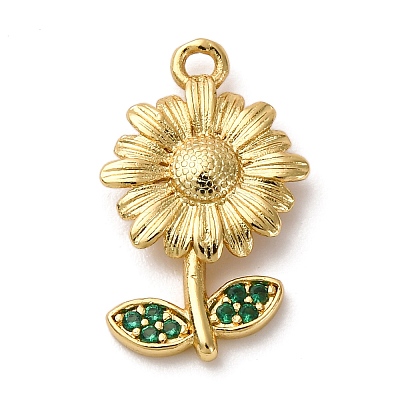 Brass Micro Pave Cubic Zirconia Pendants KK-I276-04G-01-1